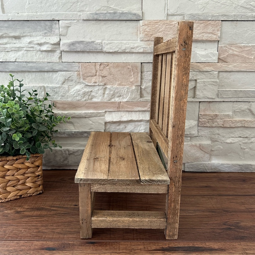 🆕 Farmhouse Rustic Wooden Miniature Chair!!! - Picture 5 of 9